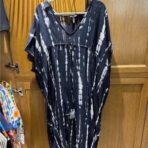 Zara Black and White Tie-Dye Kaftan